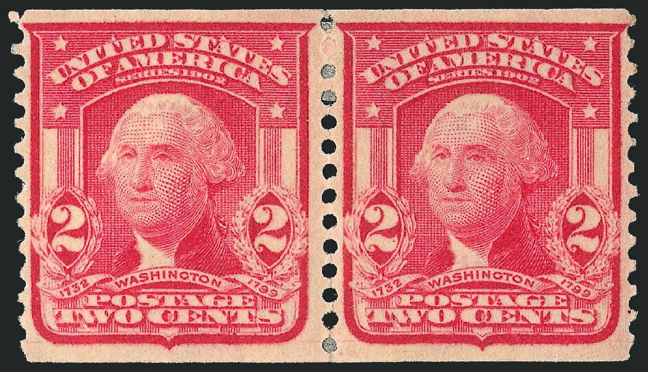 US Stamp Values Scott Cat. #322: 1908 2c Washington Coil. Robert Siegel Auction Galleries, Jun 2011, Sale 1010, Lot 100