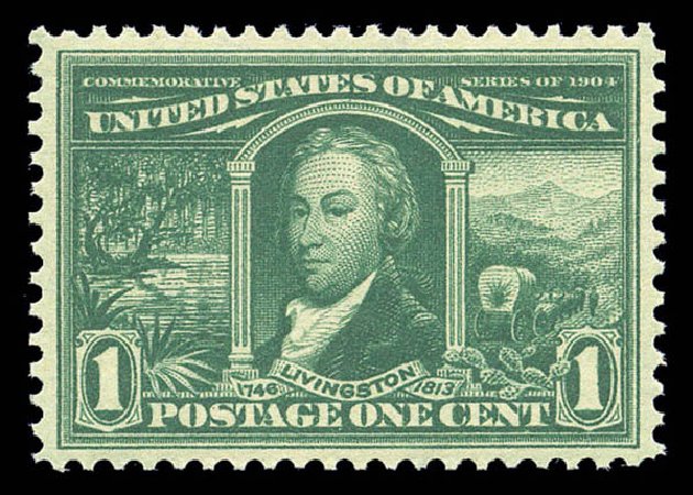 Values of US Stamp Scott Cat. #323 - 1904 1c Louisiana Purchase Exposition. Matthew Bennett International, Sep 2010, Sale 333, Lot 3720