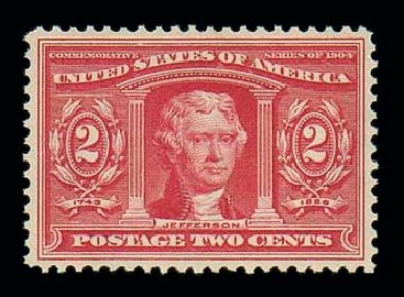 US Stamps Values Scott 324: 2c 1904 Louisiana Purchase Exposition. Matthew Bennett International, Jun 2007, Sale 319, Lot 1347