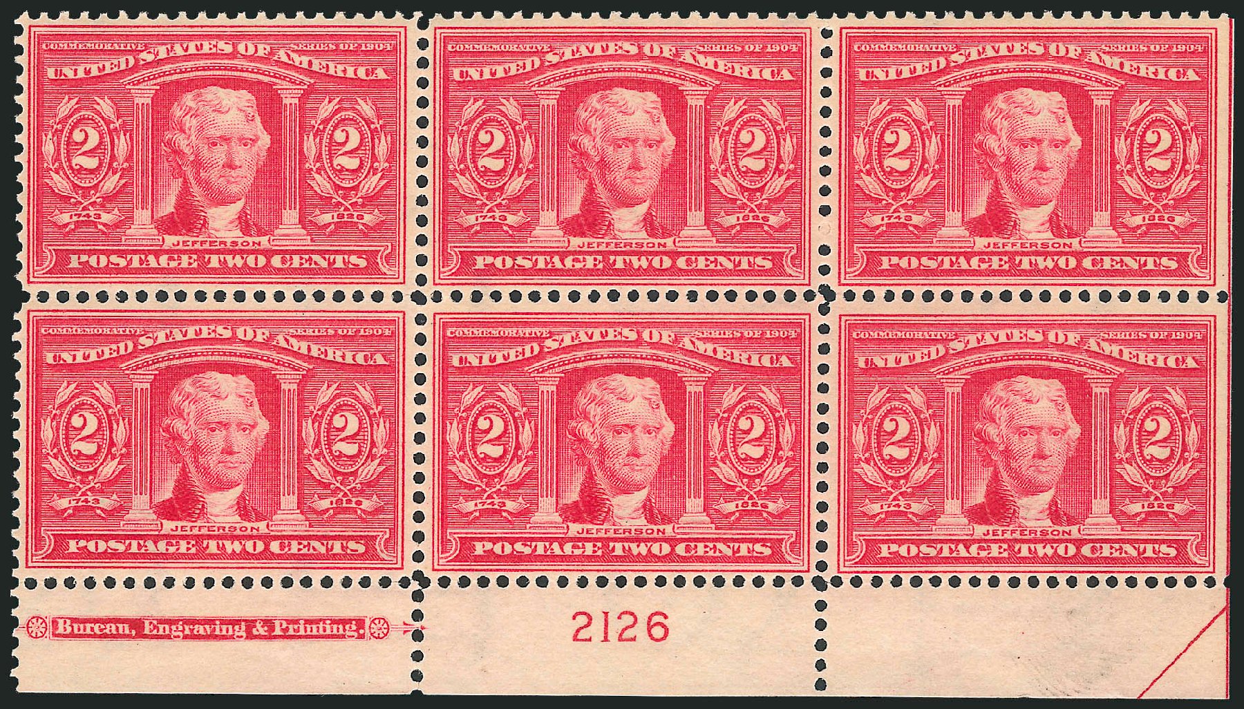 Value of US Stamp Scott # 324 - 2c 1904 Louisiana Purchase Exposition. Robert Siegel Auction Galleries, Dec 2012, Sale 1037, Lot 1977