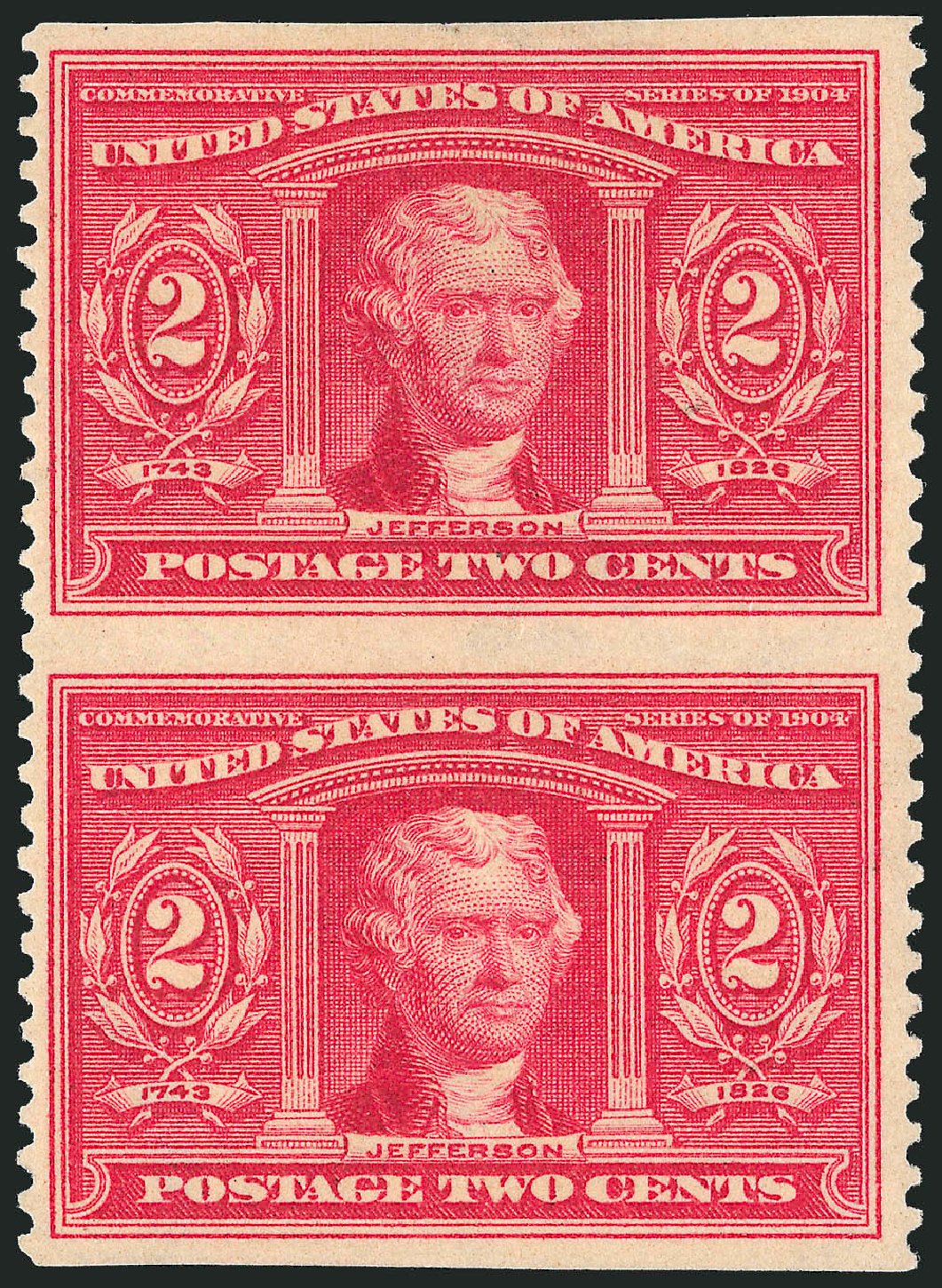 Values of US Stamp Scott Cat. #324 - 1904 2c Louisiana Purchase Exposition. Robert Siegel Auction Galleries, Oct 2010, Sale 997, Lot 5867