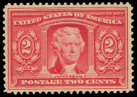 US Stamp Prices Scott Catalog # 324 - 1904 2c Louisiana Purchase Exposition. Daniel Kelleher Auctions, Jan 2012, Sale 628, Lot 438