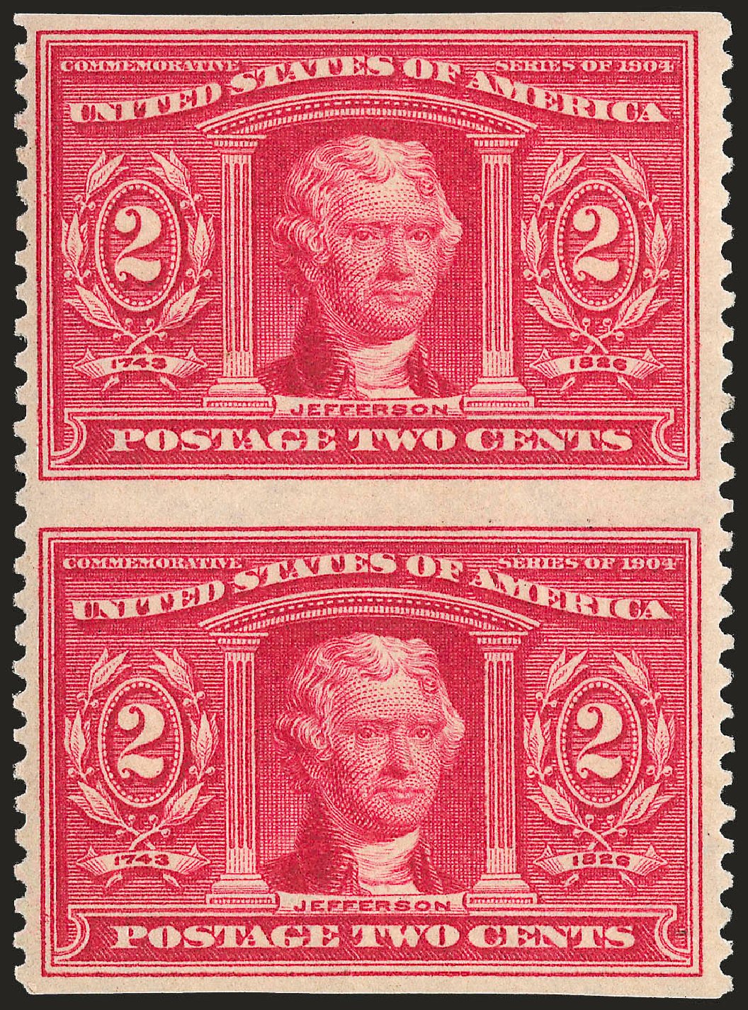 US Stamp Values Scott Catalogue 324 - 1904 2c Louisiana Purchase Exposition. Robert Siegel Auction Galleries, Sep 2009, Sale 968B, Lot 419