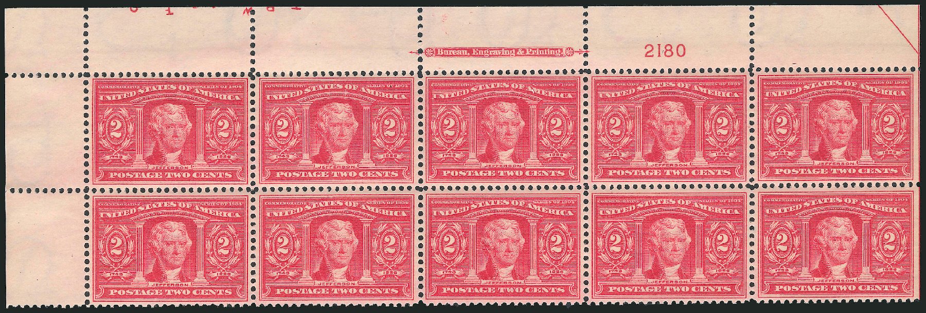 Value of US Stamps Scott Catalog # 324 - 2c 1904 Louisiana Purchase Exposition. Robert Siegel Auction Galleries, Mar 2014, Sale 1067, Lot 1401