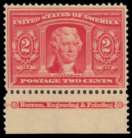 US Stamp Price Scott Cat. # 324 - 1904 2c Louisiana Purchase Exposition. Daniel Kelleher Auctions, Jun 2012, Sale 630, Lot 1733