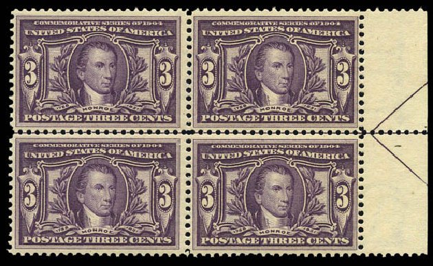 US Stamps Values Scott # 325 - 1904 3c Louisiana Purchase Exposition. Matthew Bennett International, Mar 2011, Sale 337, Lot 2797