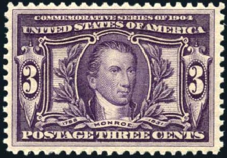US Stamp Value Scott Catalog #325 - 1904 3c Louisiana Purchase Exposition. Harmer-Schau Auction Galleries, Oct 2009, Sale 83, Lot 427