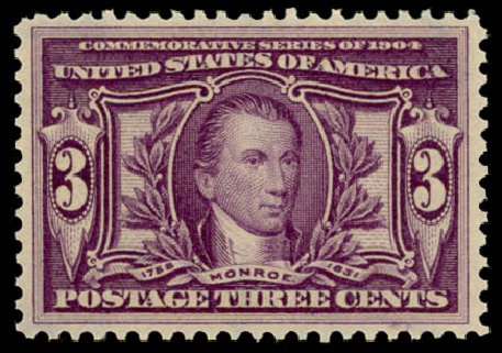 US Stamp Price Scott Catalog #325 - 3c 1904 Louisiana Purchase Exposition. Daniel Kelleher Auctions, Dec 2014, Sale 661, Lot 287