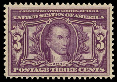 Value of US Stamps Scott Catalog # 325 - 3c 1904 Louisiana Purchase Exposition. Daniel Kelleher Auctions, Dec 2014, Sale 661, Lot 288