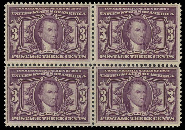 Price of US Stamps Scott Cat. 325 - 3c 1904 Louisiana Purchase Exposition. Daniel Kelleher Auctions, Aug 2012, Sale 631, Lot 1079