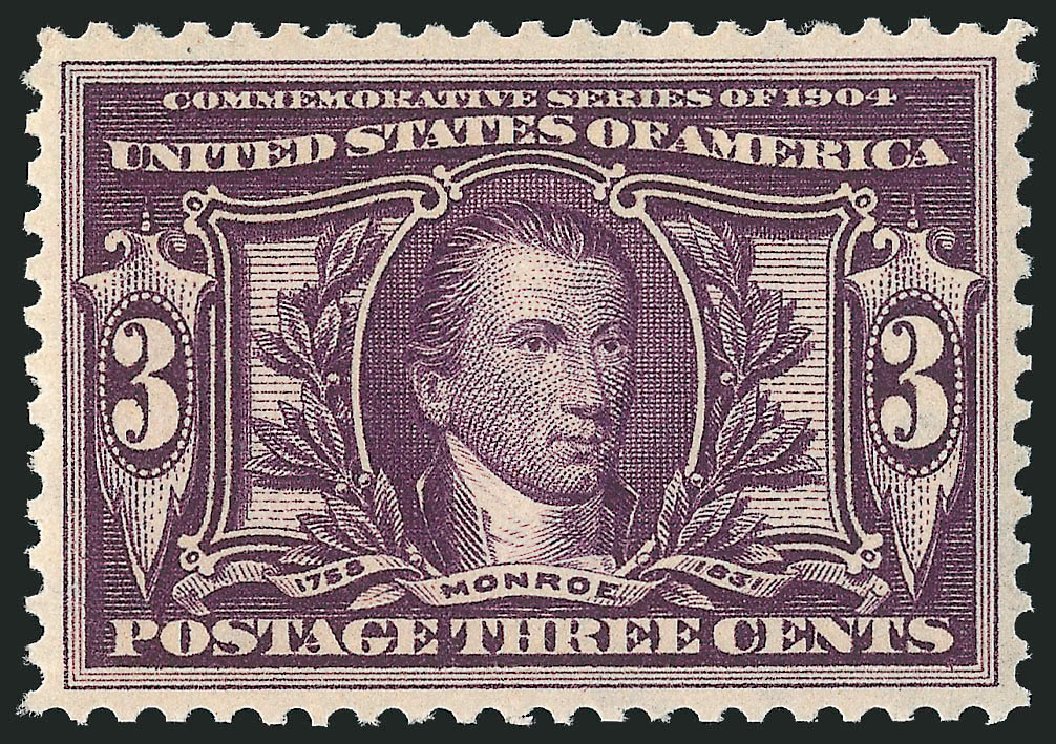 US Stamps Values Scott #325: 1904 3c Louisiana Purchase Exposition. Robert Siegel Auction Galleries, Dec 2012, Sale 1037, Lot 1979