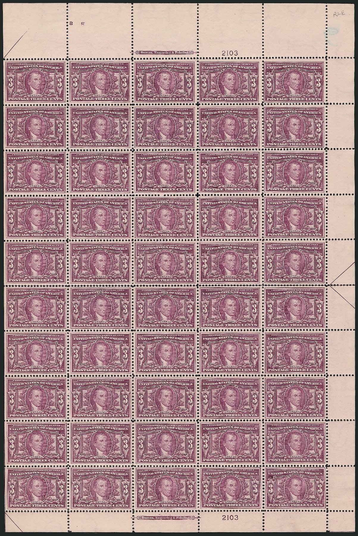 Price of US Stamp Scott # 325 - 1904 3c Louisiana Purchase Exposition. Robert Siegel Auction Galleries, Mar 2013, Sale 1040, Lot 1689