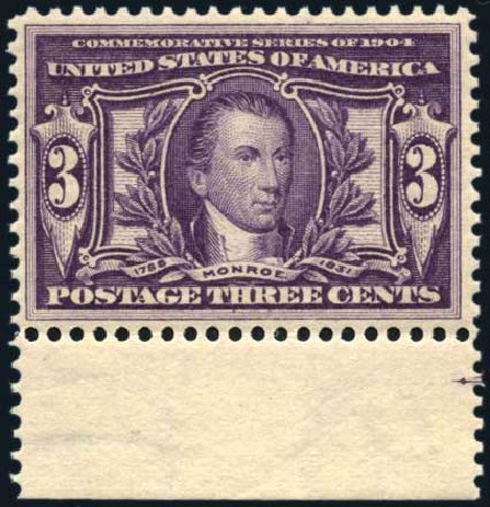 US Stamps Price Scott 325 - 3c 1904 Louisiana Purchase Exposition. Harmer-Schau Auction Galleries, Jun 2008, Sale 78, Lot 1510