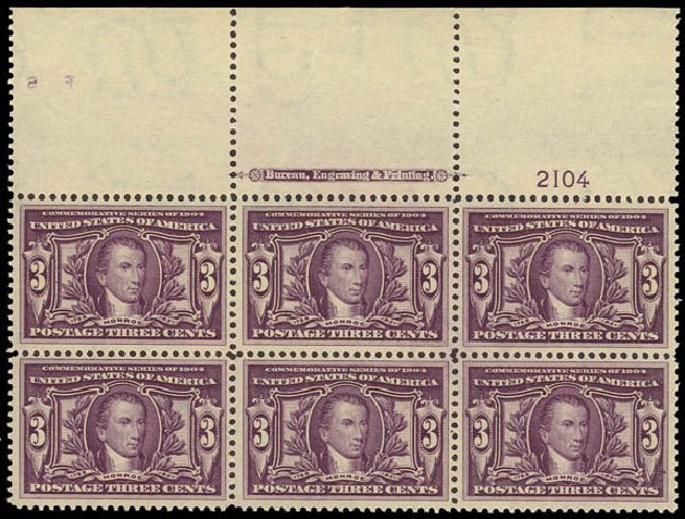 Cost of US Stamps Scott 325 - 3c 1904 Louisiana Purchase Exposition. Daniel Kelleher Auctions, Jan 2012, Sale 628, Lot 440