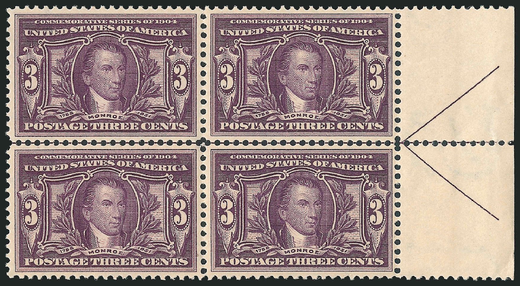 Value of US Stamp Scott # 325 - 3c 1904 Louisiana Purchase Exposition. Robert Siegel Auction Galleries, Dec 2012, Sale 1037, Lot 1980