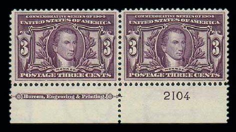 US Stamp Price Scott Catalog 325: 1904 3c Louisiana Purchase Exposition. Matthew Bennett International, Dec 2007, Sale 325, Lot 1951
