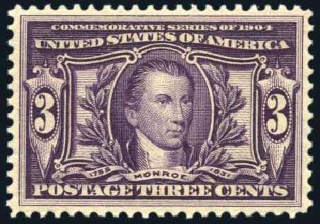 US Stamp Prices Scott Catalogue #325 - 1904 3c Louisiana Purchase Exposition. Harmer-Schau Auction Galleries, Aug 2011, Sale 90, Lot 1471