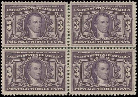 Values of US Stamp Scott #325: 3c 1904 Louisiana Purchase Exposition. H.R. Harmer, Nov 2013, Sale 3004, Lot 1231