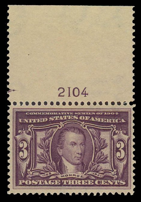 Cost of US Stamp Scott Catalogue 325 - 3c 1904 Louisiana Purchase Exposition. Daniel Kelleher Auctions, Jun 2012, Sale 630, Lot 1734