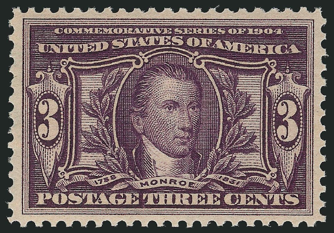 US Stamp Value Scott Catalogue #325: 1904 3c Louisiana Purchase Exposition. Robert Siegel Auction Galleries, Feb 2015, Sale 1093, Lot 64
