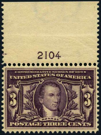 US Stamp Price Scott # 325: 3c 1904 Louisiana Purchase Exposition. Harmer-Schau Auction Galleries, Aug 2012, Sale 94, Lot 1485