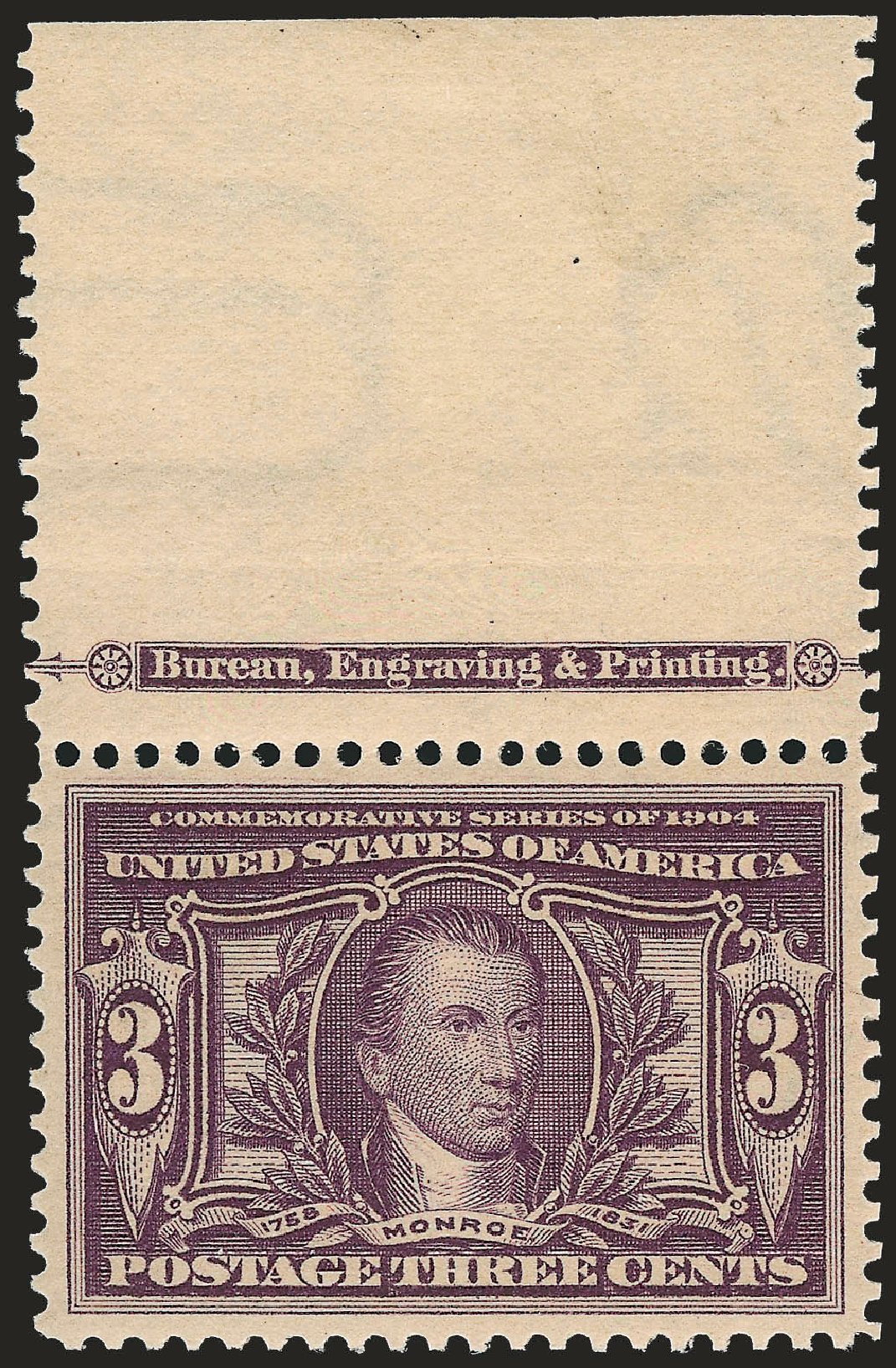 Cost of US Stamp Scott Catalog 325: 3c 1904 Louisiana Purchase Exposition. Robert Siegel Auction Galleries, Dec 2008, Sale 967, Lot 4525