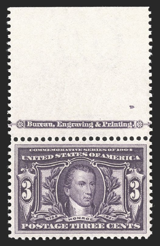 US Stamp Value Scott Catalogue #325: 3c 1904 Louisiana Purchase Exposition. Spink Shreves Galleries, Mar 2013, Sale 142, Lot 315
