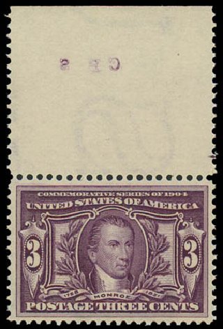Costs of US Stamps Scott #325 - 3c 1904 Louisiana Purchase Exposition. Daniel Kelleher Auctions, Jul 2011, Sale 625, Lot 922