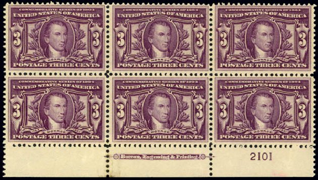 Value of US Stamps Scott Cat. #325: 3c 1904 Louisiana Purchase Exposition. Daniel Kelleher Auctions, Sep 2013, Sale 639, Lot 3432
