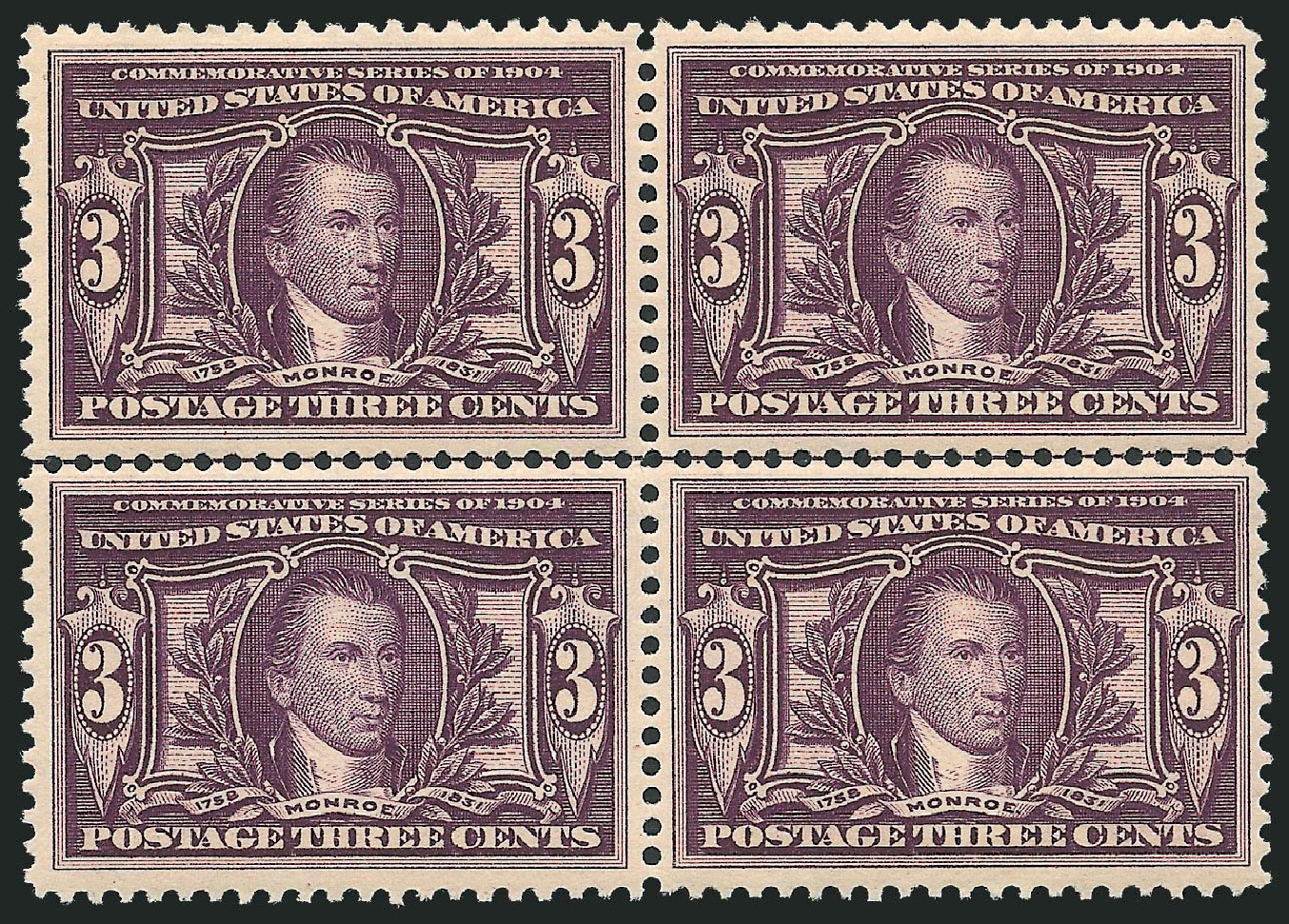 Values of US Stamp Scott # 325 - 3c 1904 Louisiana Purchase Exposition. Robert Siegel Auction Galleries, Nov 2013, Sale 1061, Lot 3842