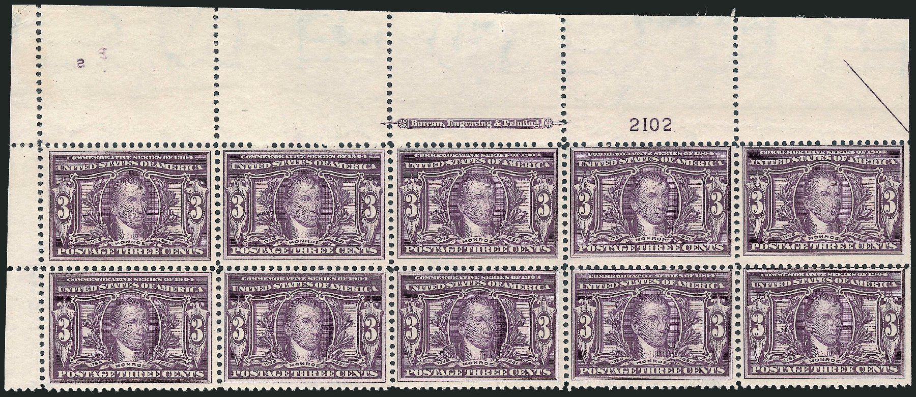 US Stamps Price Scott Cat. # 325: 3c 1904 Louisiana Purchase Exposition. Robert Siegel Auction Galleries, Mar 2014, Sale 1067, Lot 1402