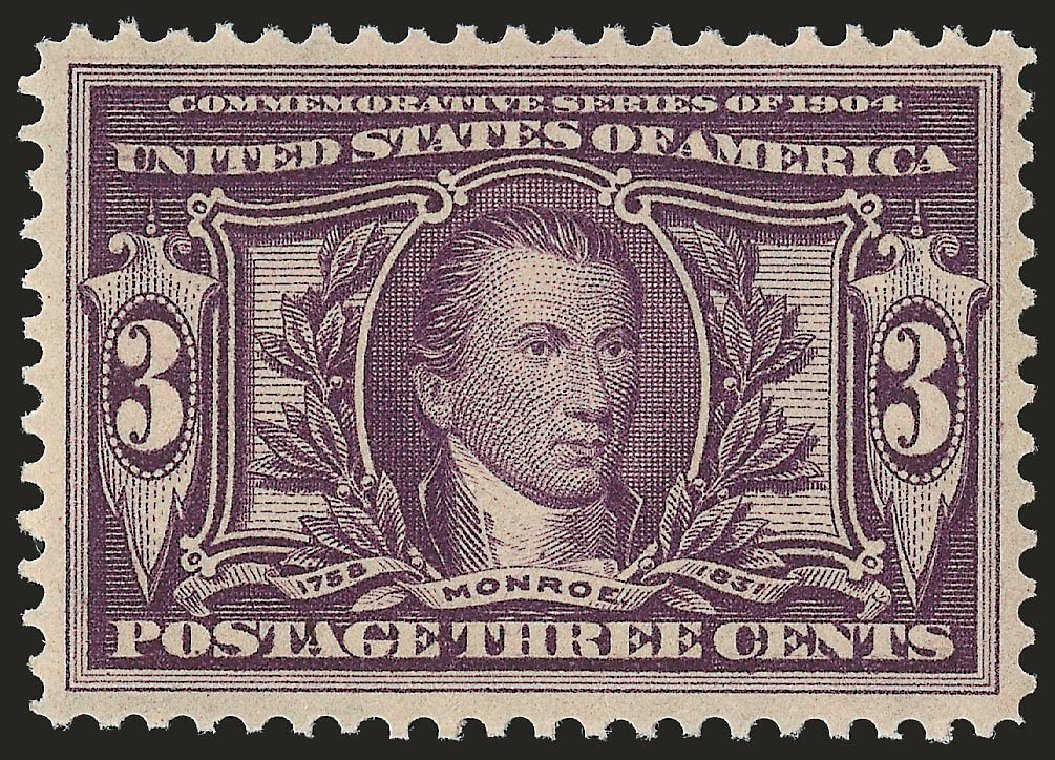 US Stamp Values Scott Cat. # 325 - 1904 3c Louisiana Purchase Exposition. Robert Siegel Auction Galleries, Dec 2009, Sale 982, Lot 5712