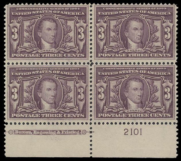 Cost of US Stamp Scott Catalogue # 325: 1904 3c Louisiana Purchase Exposition. Daniel Kelleher Auctions, Sep 2014, Sale 655, Lot 633