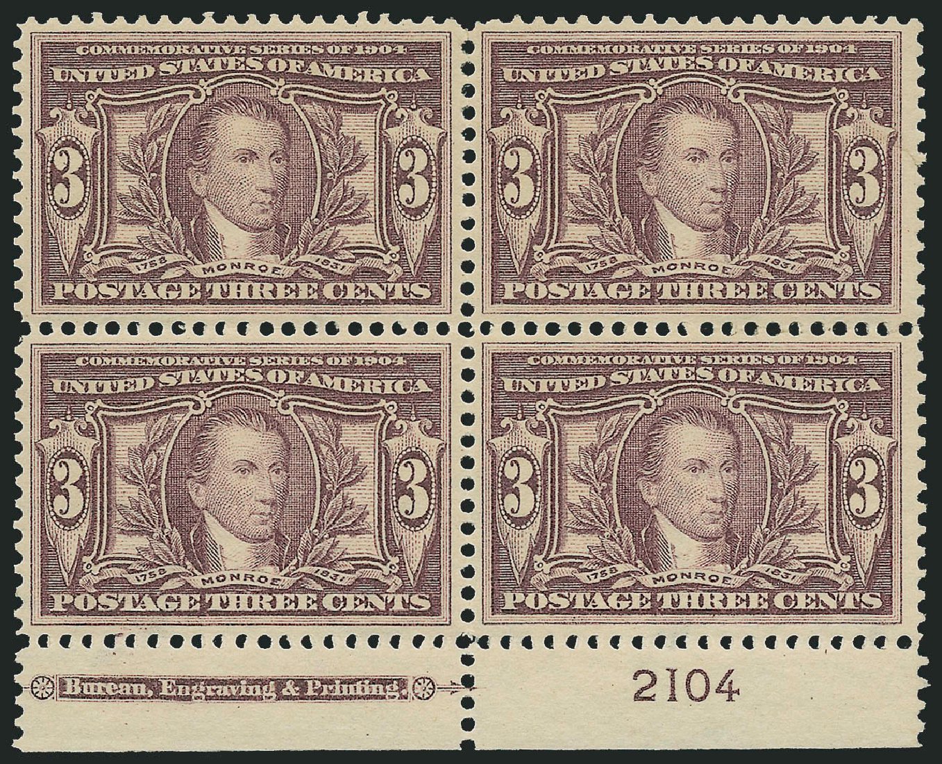 Costs of US Stamp Scott # 325: 1904 3c Louisiana Purchase Exposition. Robert Siegel Auction Galleries, Mar 2014, Sale 1067, Lot 1403