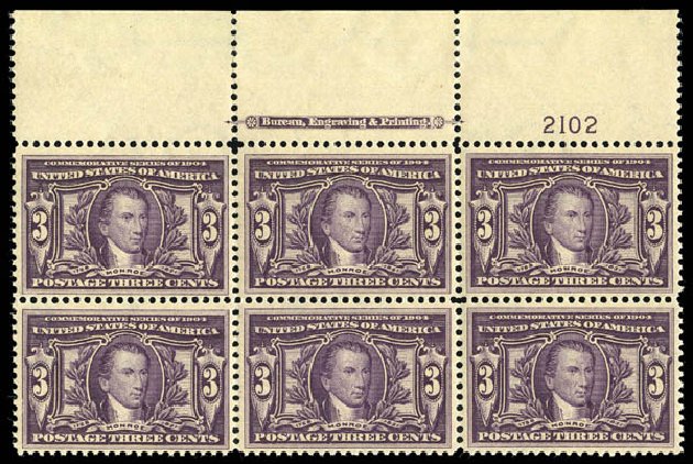 Costs of US Stamps Scott Catalogue #325 - 3c 1904 Louisiana Purchase Exposition. Matthew Bennett International, Sep 2012, Sale 345, Lot 316
