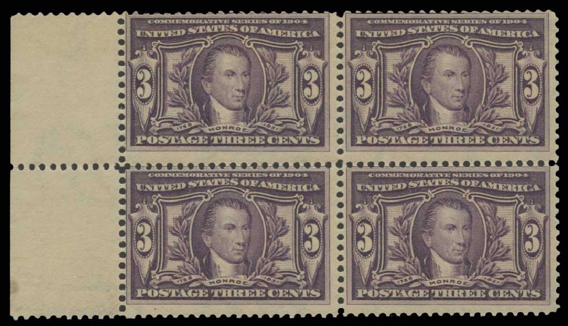 Prices of US Stamp Scott #325: 3c 1904 Louisiana Purchase Exposition. H.R. Harmer, May 2014, Sale 3005, Lot 1246