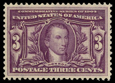 Values of US Stamp Scott 325: 1904 3c Louisiana Purchase Exposition. Daniel Kelleher Auctions, Dec 2014, Sale 661, Lot 286
