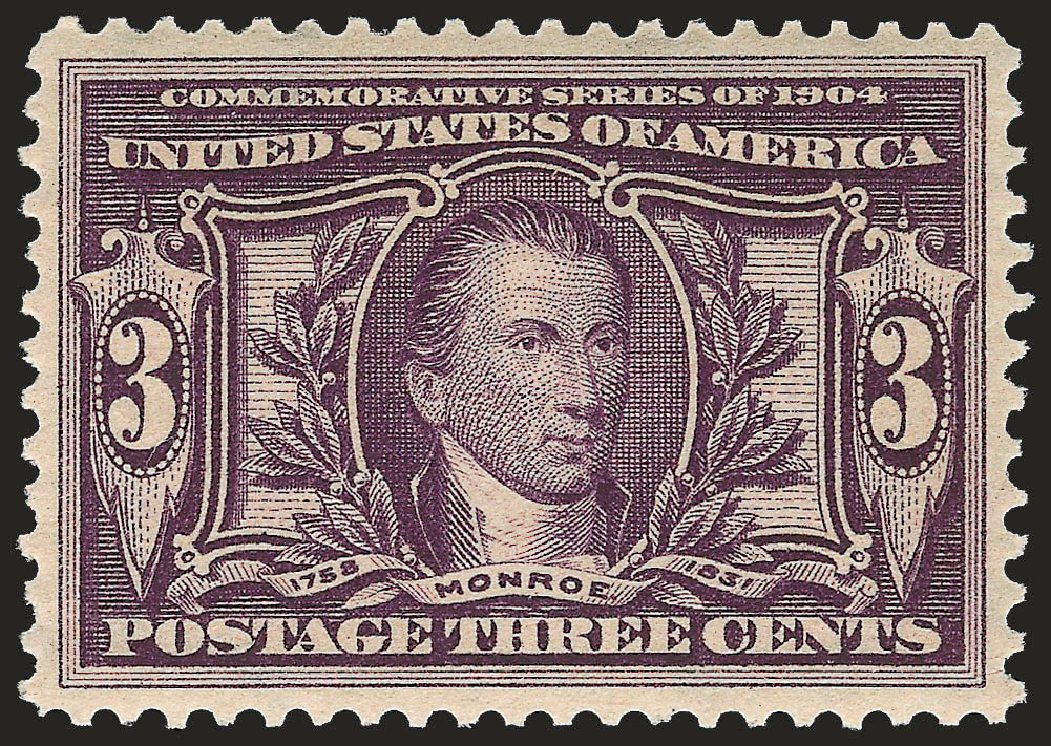 US Stamps Values Scott Cat. 325: 3c 1904 Louisiana Purchase Exposition. Robert Siegel Auction Galleries, Dec 2008, Sale 967, Lot 4526