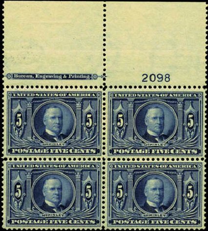 Values of US Stamps Scott Catalog 326 - 1904 5c Louisiana Purchase Exposition. Harmer-Schau Auction Galleries, Feb 2012, Sale 92, Lot 1088