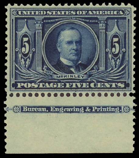 US Stamp Values Scott Catalogue #326: 1904 5c Louisiana Purchase Exposition. Daniel Kelleher Auctions, Aug 2012, Sale 631, Lot 1080