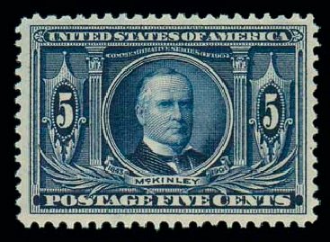 Value of US Stamp Scott Catalog #326 - 5c 1904 Louisiana Purchase Exposition. Matthew Bennett International, Oct 2007, Sale 322, Lot 2171