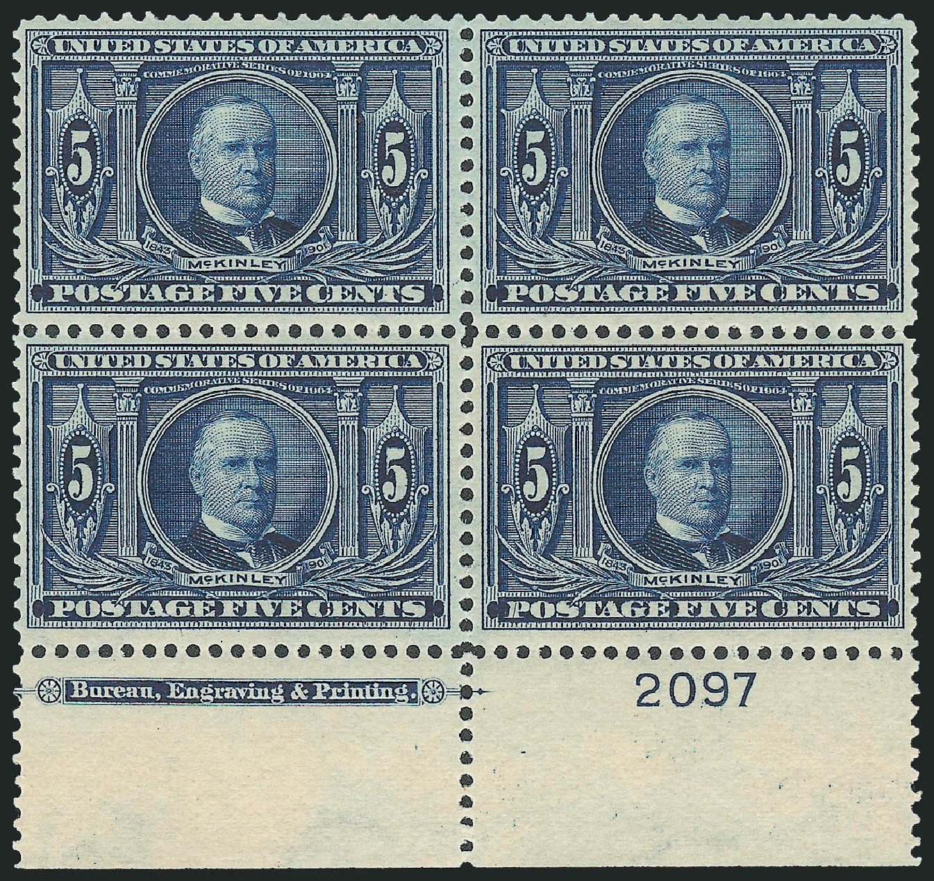 US Stamps Prices Scott Catalogue #326 - 1904 5c Louisiana Purchase Exposition. Robert Siegel Auction Galleries, Dec 2009, Sale 982, Lot 5716