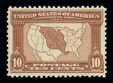 Prices of US Stamps Scott Catalog #327: 10c 1904 Louisiana Purchase Exposition. Matthew Bennett International, Dec 2007, Sale 325, Lot 1958