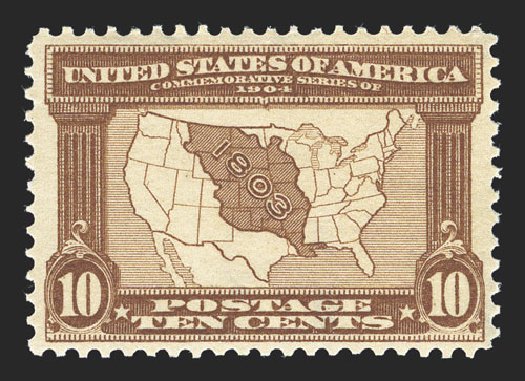 Value of US Stamp Scott Cat. #327 - 10c 1904 Louisiana Purchase Exposition. Spink Shreves Galleries, Mar 2013, Sale 142, Lot 319