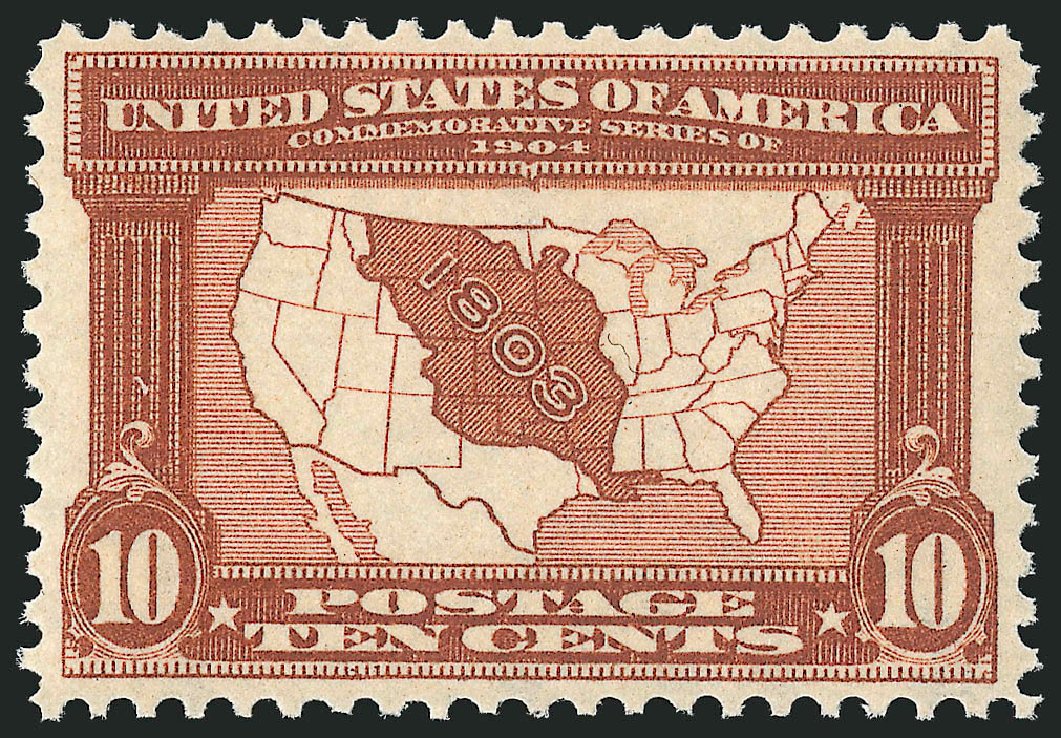 Prices of US Stamps Scott #327 - 1904 10c Louisiana Purchase Exposition. Robert Siegel Auction Galleries, Mar 2012, Sale 1019, Lot 710