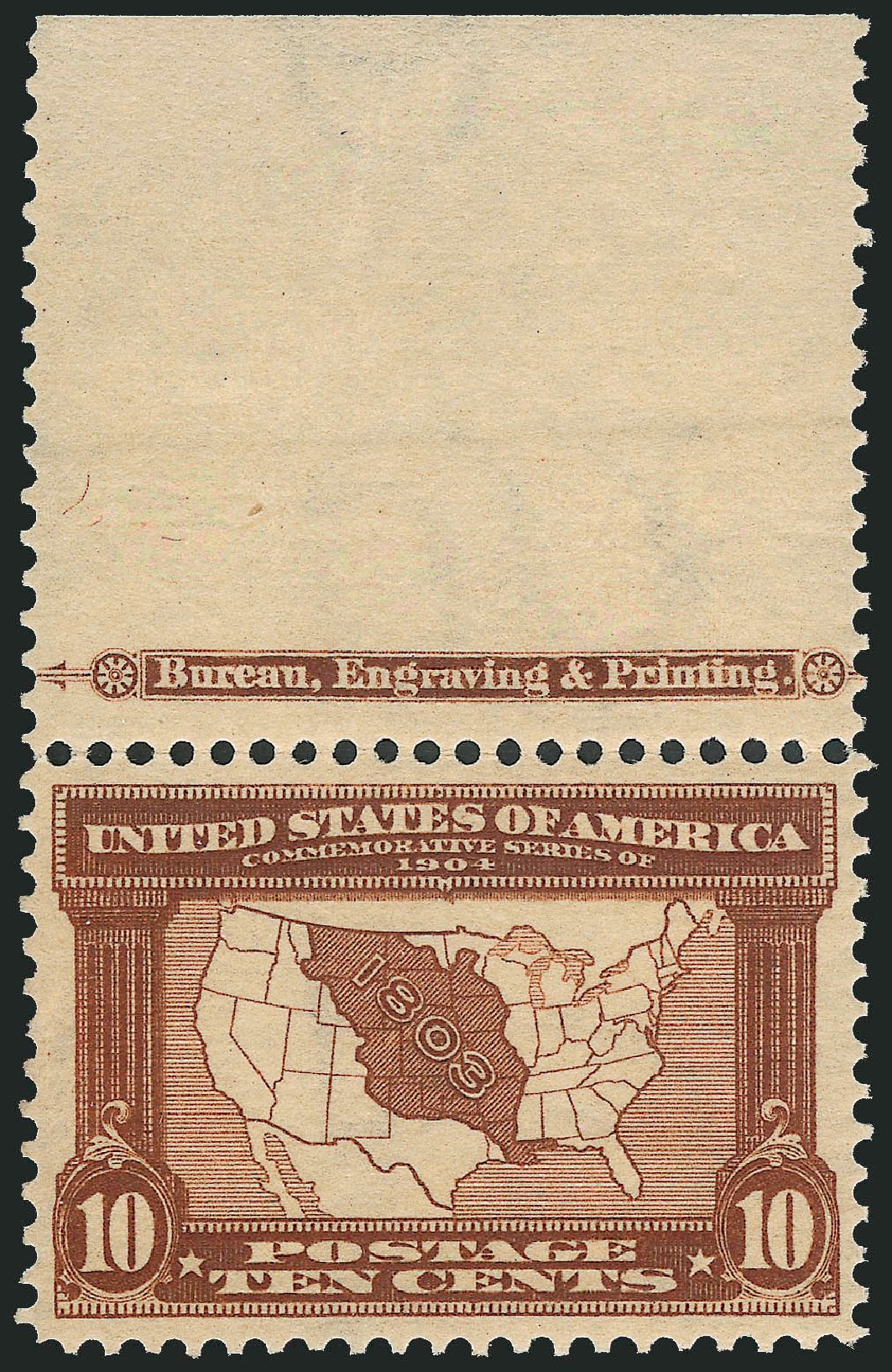 Price of US Stamp Scott Cat. # 327: 10c 1904 Louisiana Purchase Exposition. Robert Siegel Auction Galleries, Jul 2013, Sale 1050, Lot 480