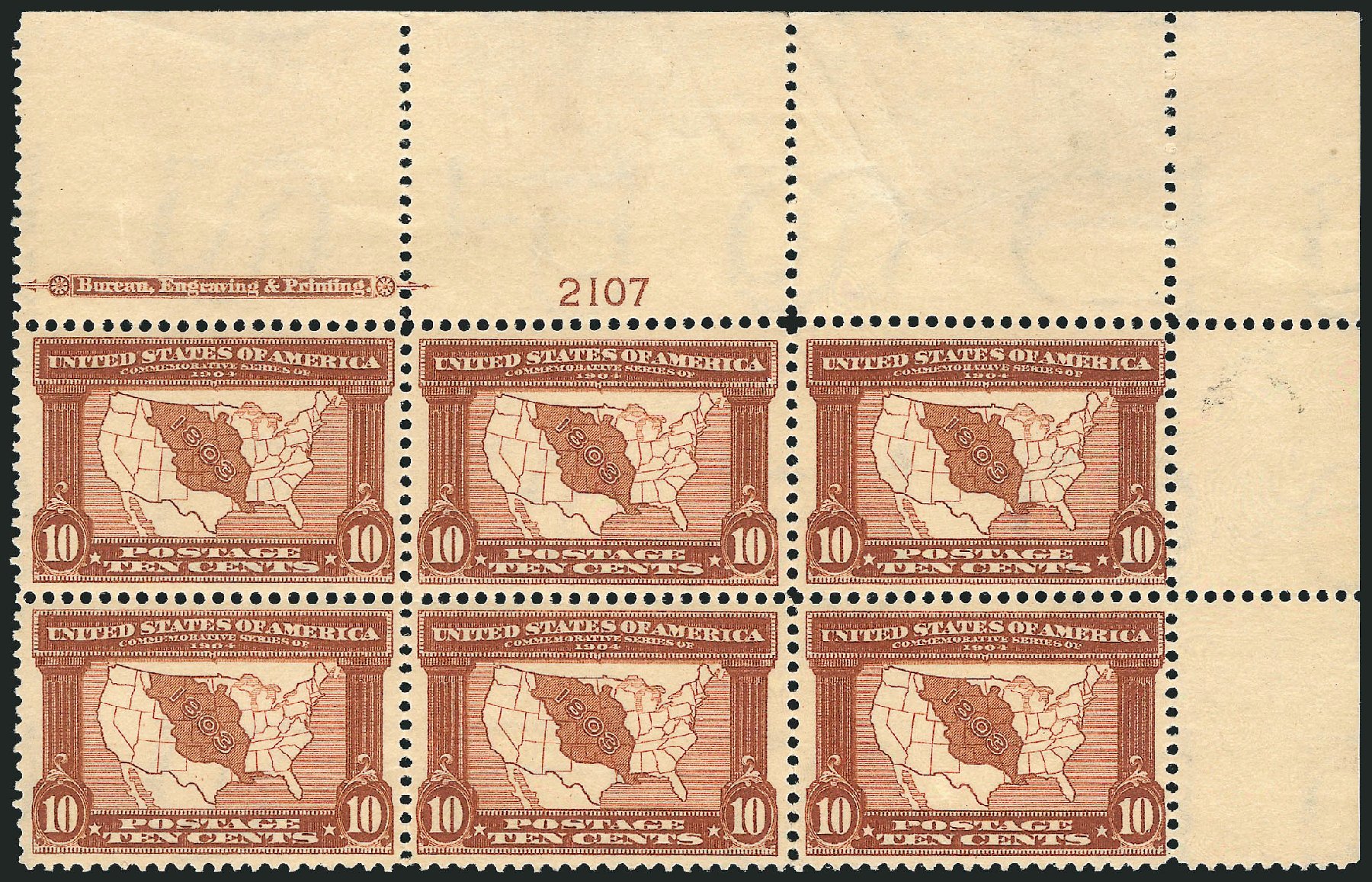 Price of US Stamp Scott Catalog # 327: 1904 10c Louisiana Purchase Exposition. Robert Siegel Auction Galleries, Feb 2015, Sale 1093, Lot 70