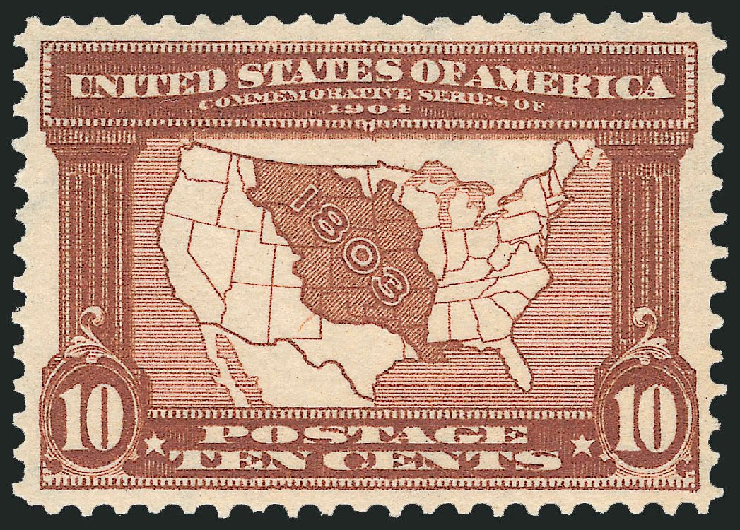 US Stamp Price Scott Catalog 327 - 1904 10c Louisiana Purchase Exposition. Robert Siegel Auction Galleries, Dec 2012, Sale 1037, Lot 1984