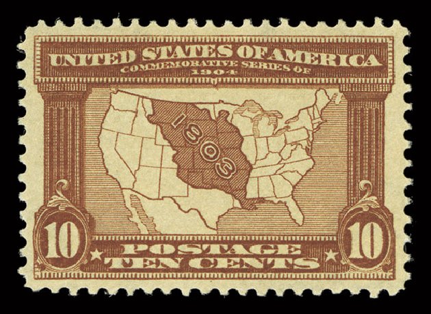 Prices of US Stamp Scott Catalogue #327: 10c 1904 Louisiana Purchase Exposition. Spink Shreves Galleries, Aug 2013, Sale 144, Lot 204