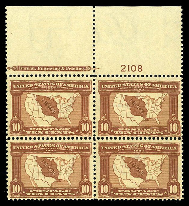 US Stamps Value Scott Catalogue # 327 - 1904 10c Louisiana Purchase Exposition. Matthew Bennett International, Sep 2012, Sale 346, Lot 795